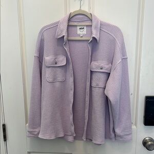EUC Aerie waffle knit button down shirt. Size XS